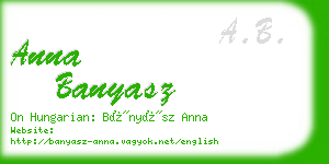anna banyasz business card